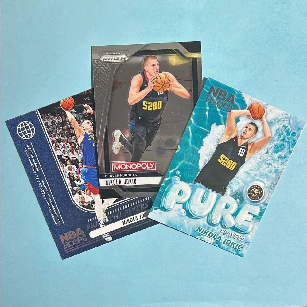 (3)2024-25 Panini, Nikola Jokic akaThe Joker, Denver Nuggets Cards